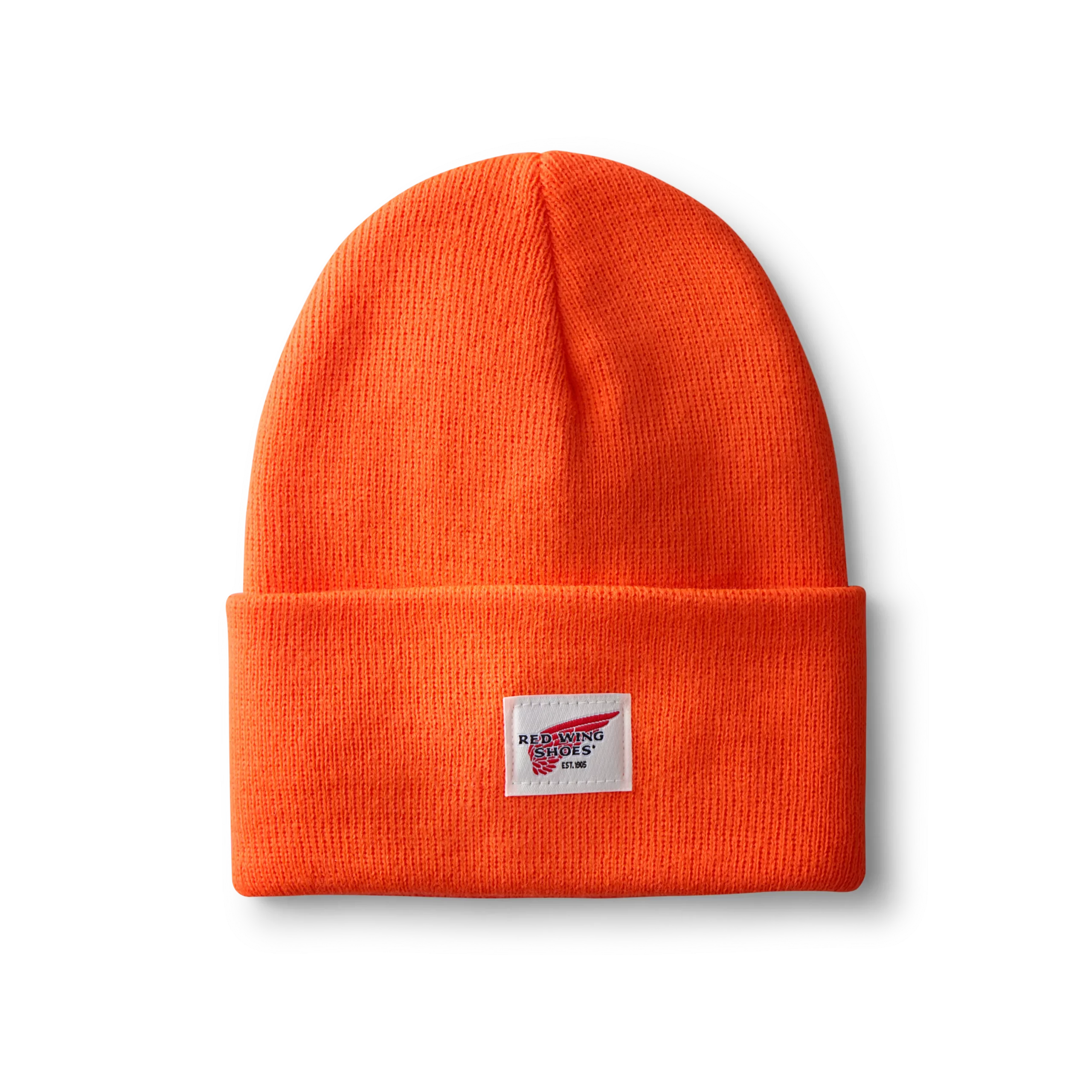 Logo Knit Beanie Hat Unisex Knit Watch Hat in Orange