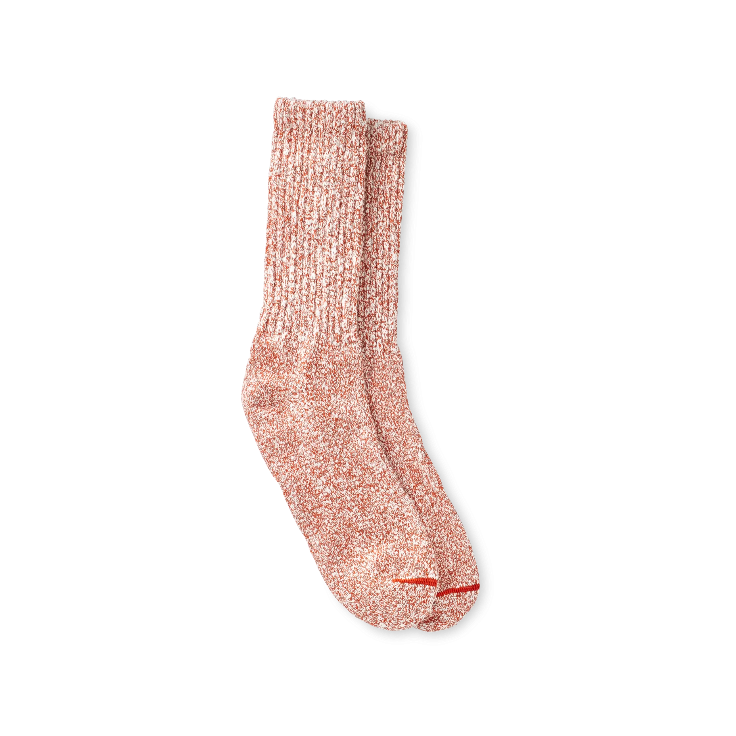 Cotton Blend Ragg Crew Unisex Cotton Blend Ragg Crew Socks in Rust/White Cotton Blend