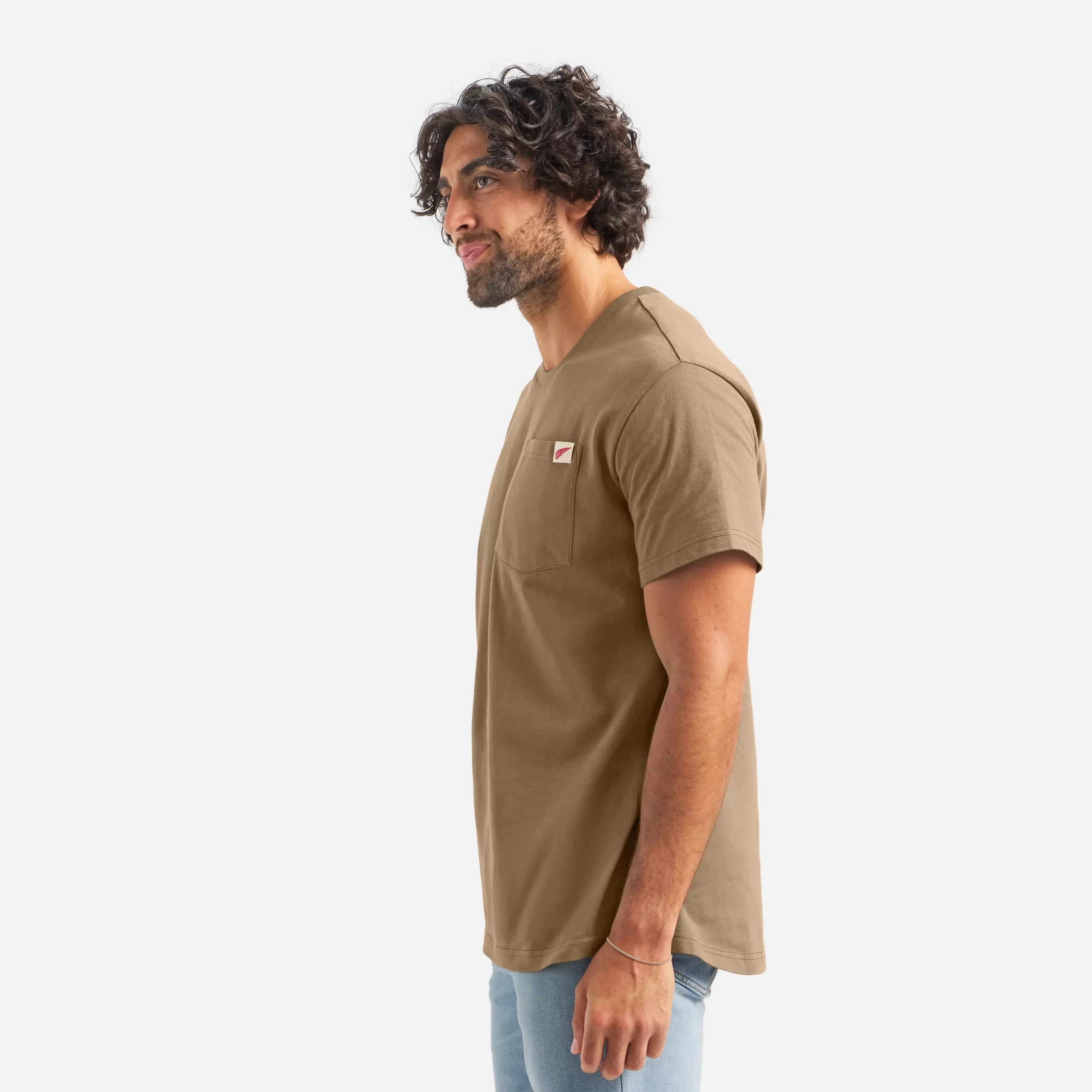 Short Sleeve Pocket T-Shirt Men's Short Sleeve T-Shirt in Brown - Image 5
