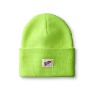 Logo Knit Beanie Hat  Unisex Knit Watch Hat in Yellow