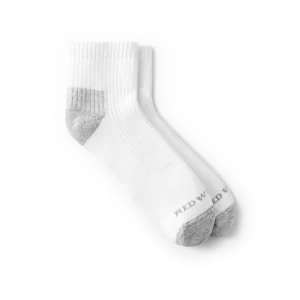 Everyday Work Medium Weight Quarter Crew  Unisex Cotton Blend Quarter Crew Sock in White