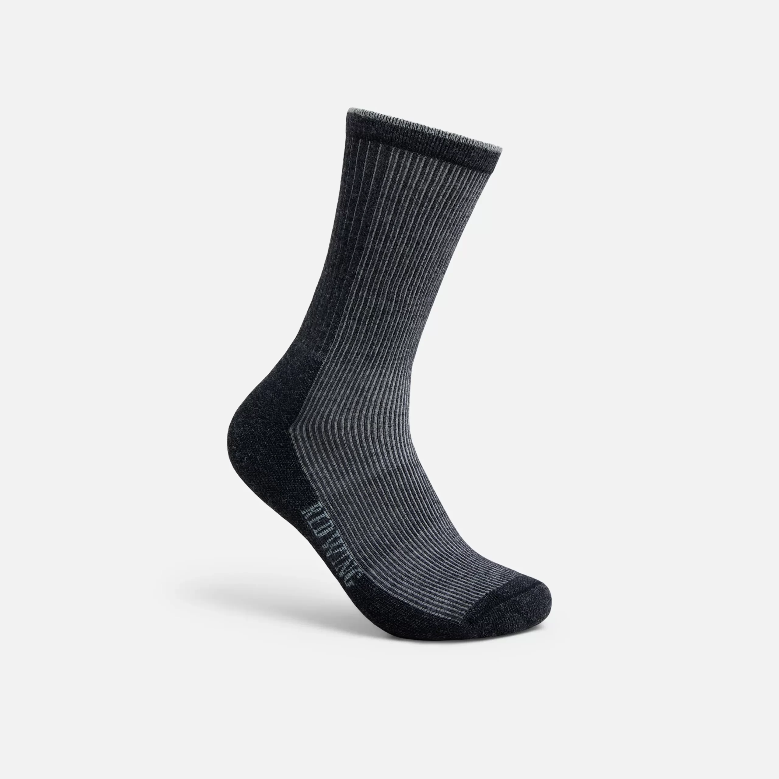 Premium Work Light Weight Crew Unisex Merino Wool Blend Crew Sock in Black - Image 2