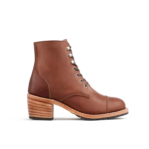 Eileen  Women's Heeled Boot in Amber Harness