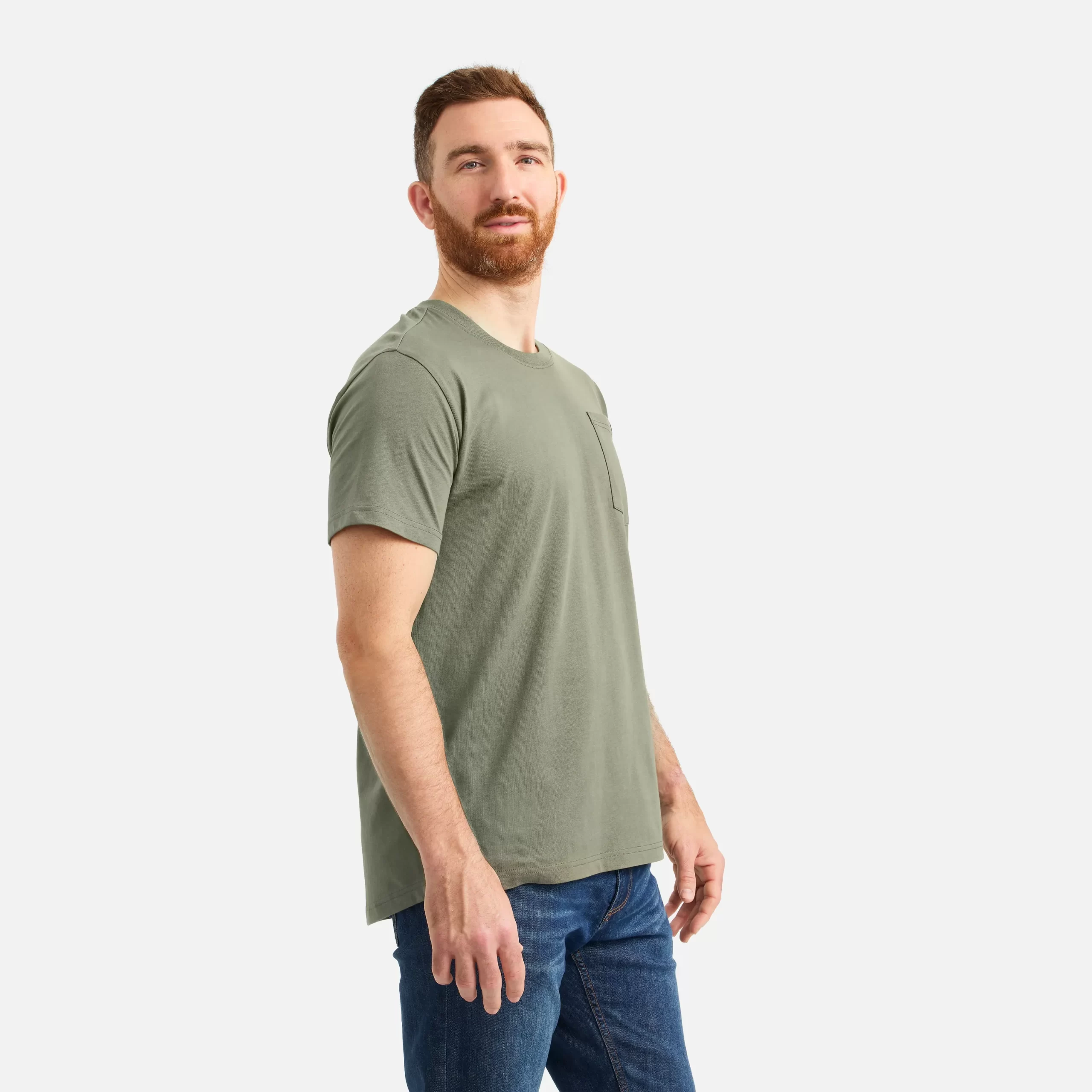 Short Sleeve Pocket T-Shirt Men's Short Sleeve T-Shirt in Olive Green - Image 3