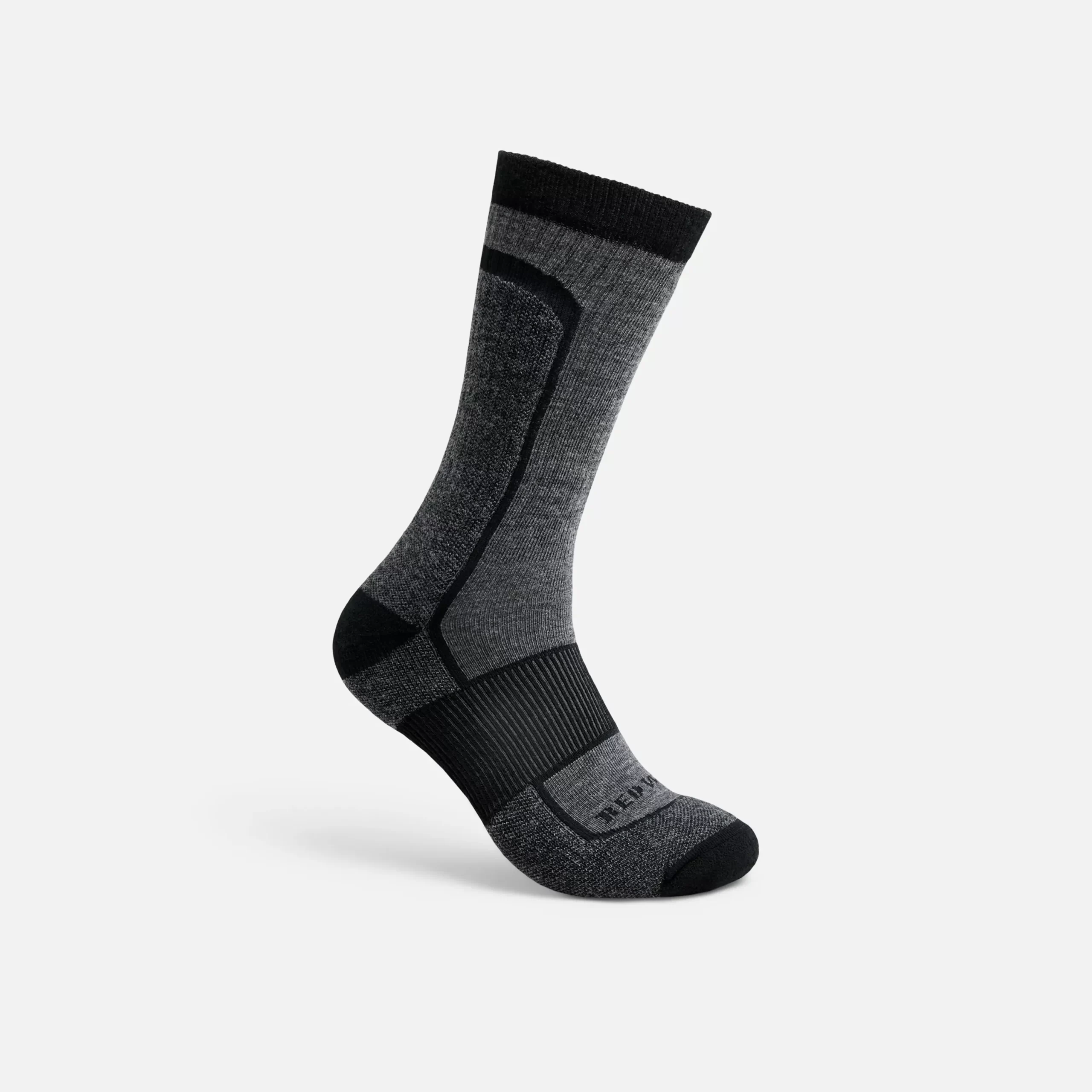 Premium Safety Light Weight Crew Unisex Merino Wool Blend Crew Sock in Black - Image 2