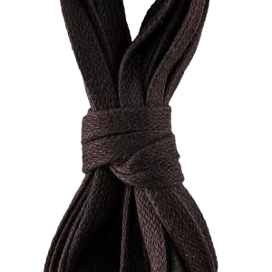 60-inch Flat Waxed Lace  Unisex Lace in Brown Waxed Cotton